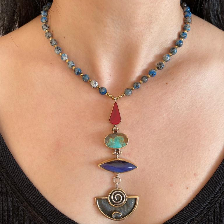 Romantic Gemstone Necklace in Sterling Silver