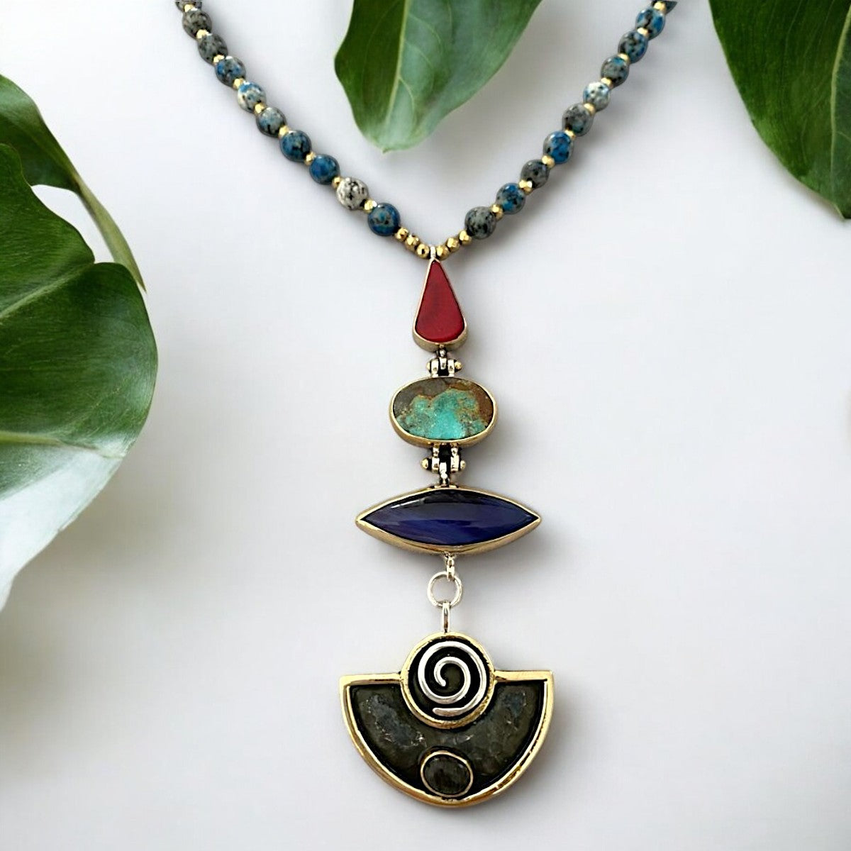 Romantic Gemstone Necklace in Sterling Silver