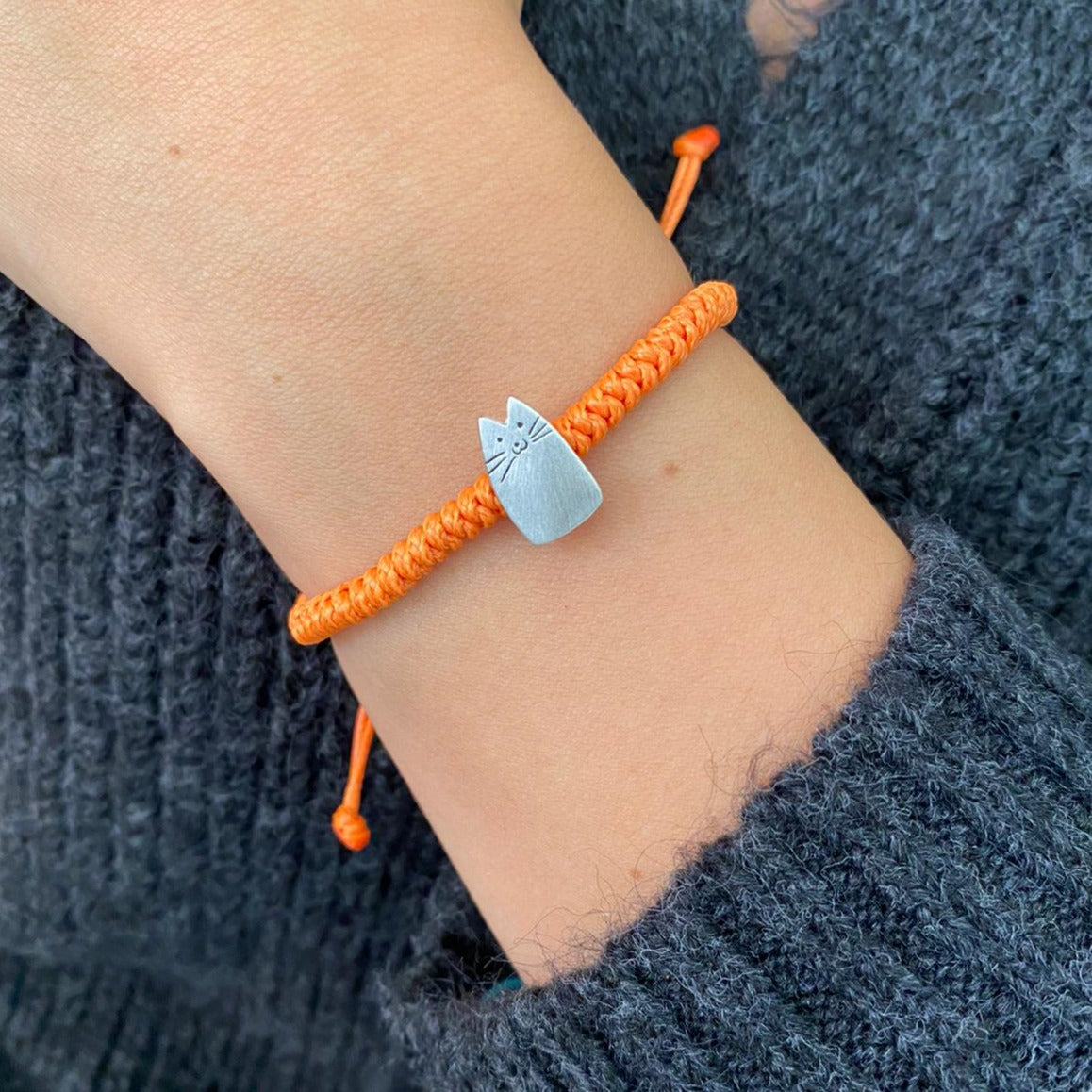 My Kitten Friend Silver Orange Bracelet Liplips