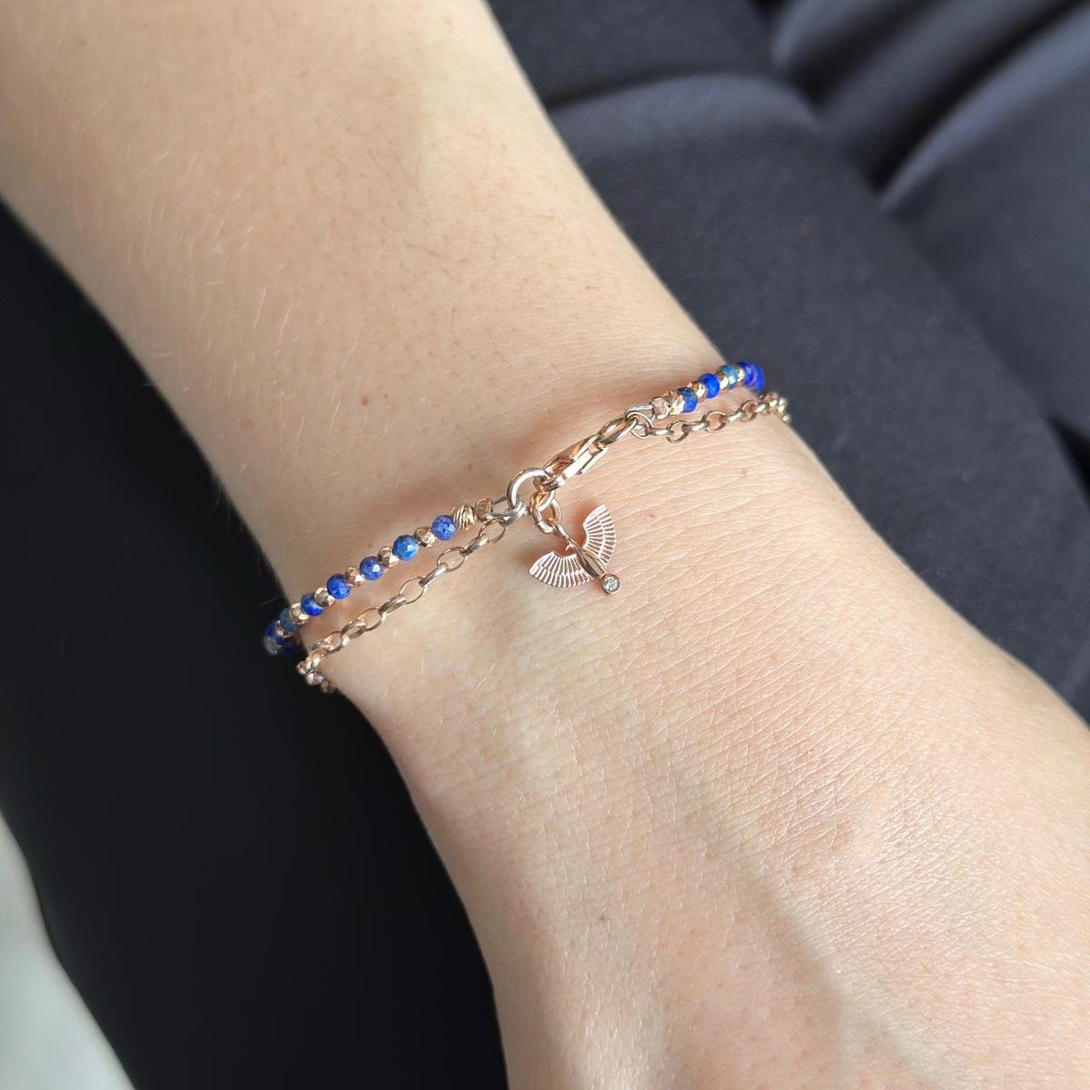 Lapis Lazuli Gemstone Sterling Silver Bracelet