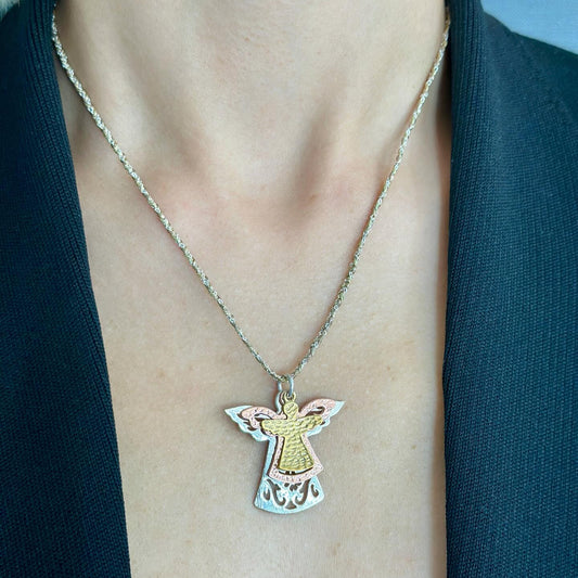 Three Angels Necklace Silver Gold Rose Gold