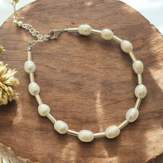 Aida Freshwater Pearl and Sterling Silver Bracelet