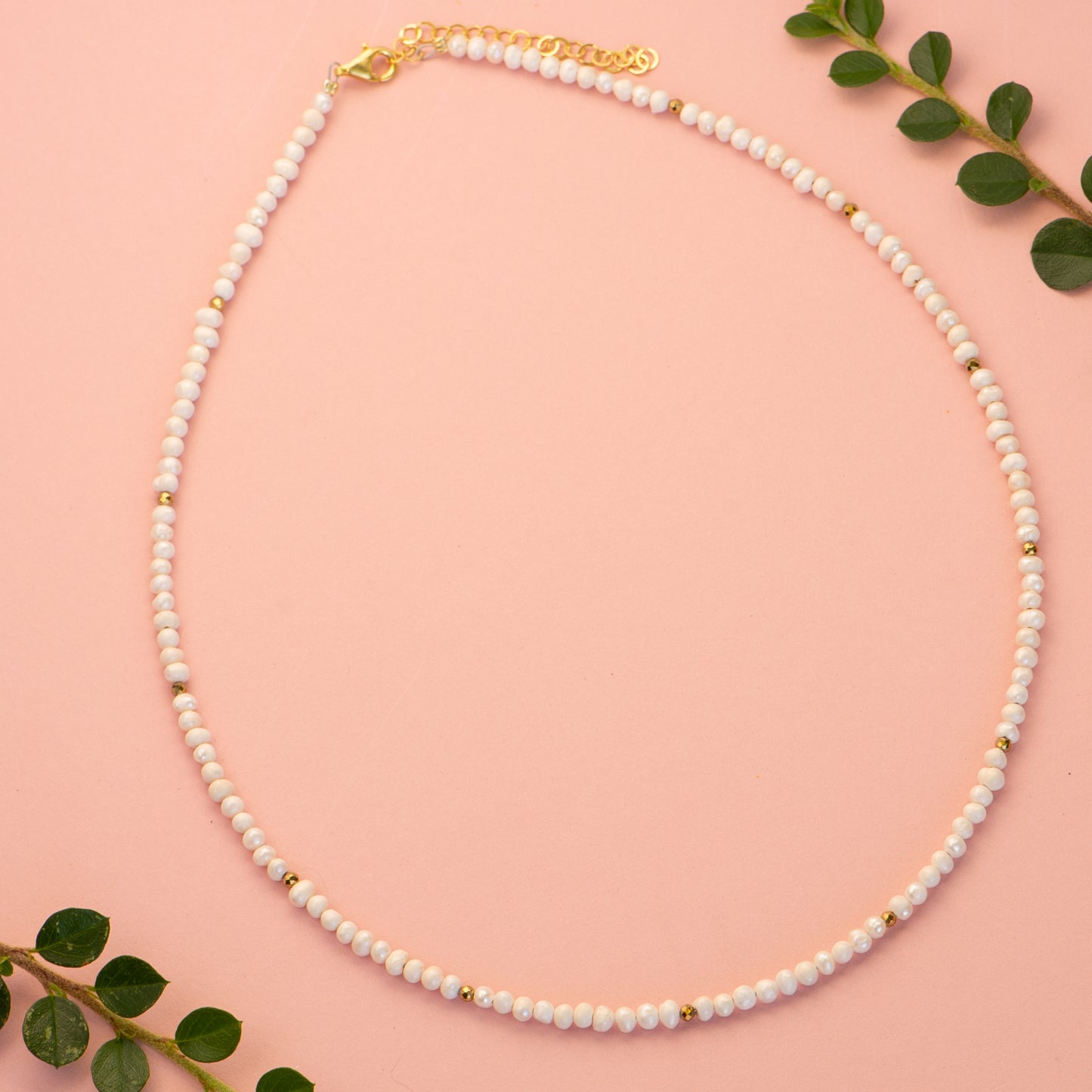 Multi Strand Pearl Necklace with Hematite and 925 Silver