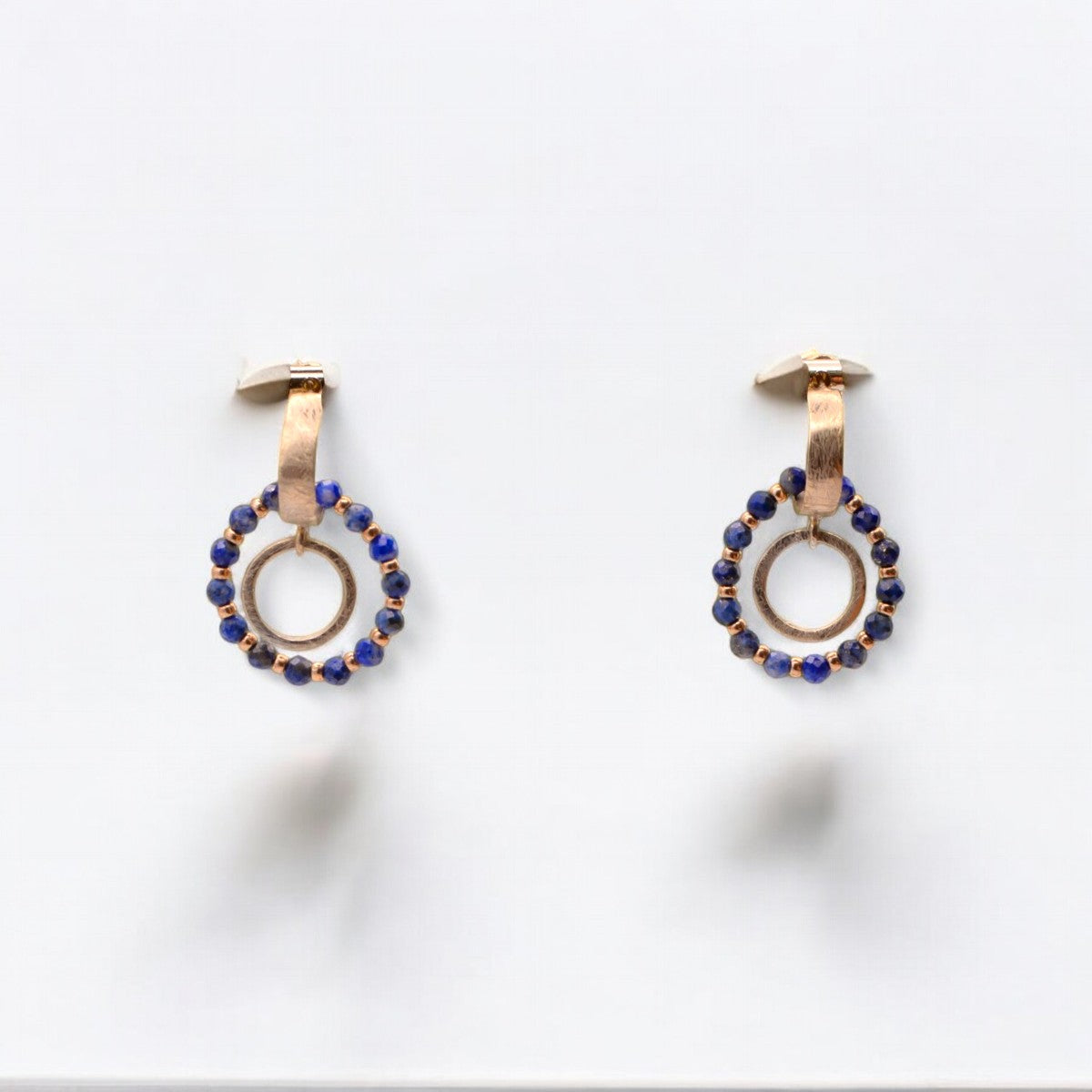Lapis Lazuli Drop Earrings in Sterling Silver Gold Plated