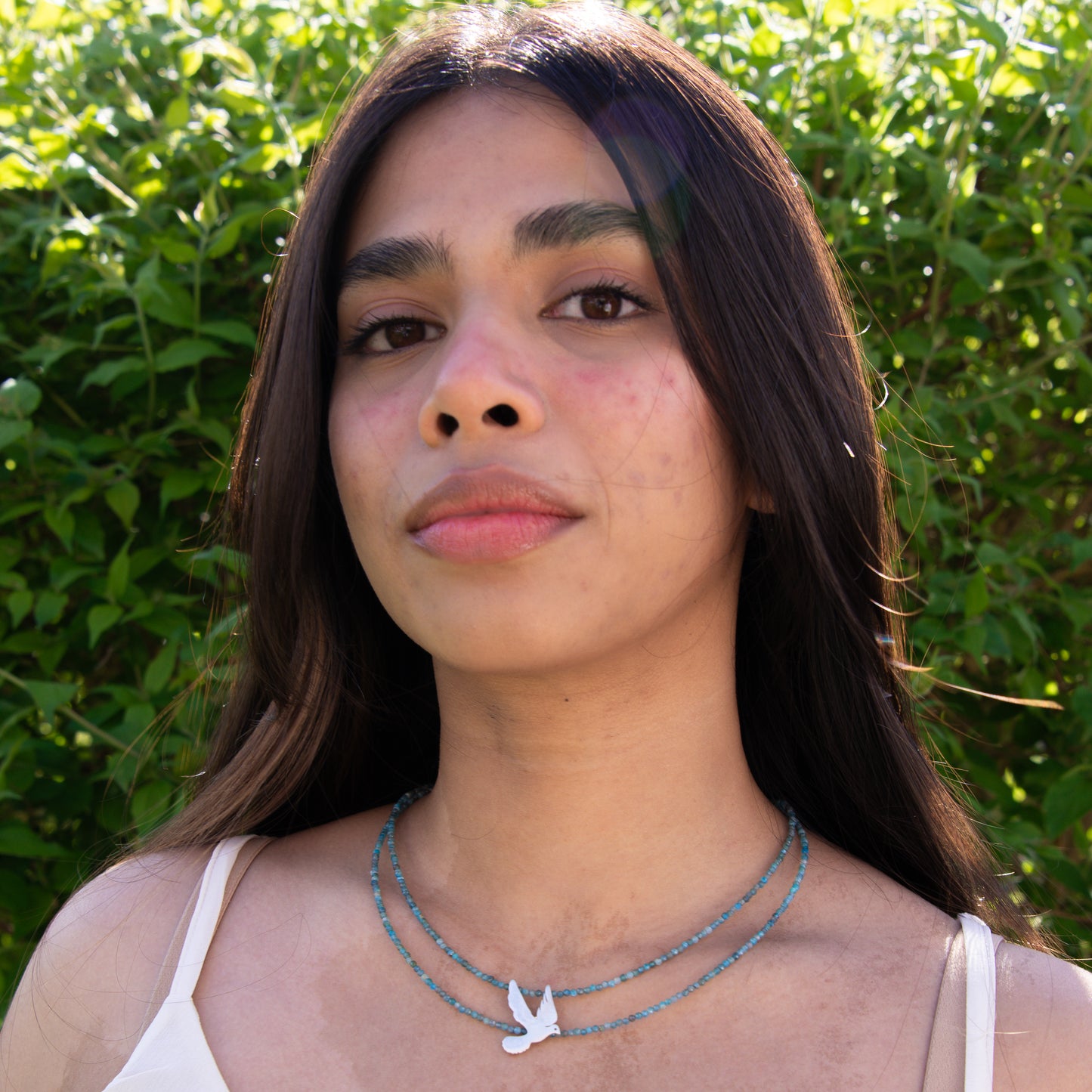 Apatite Gemstone Bird Necklace - 925 Sterling Silver
