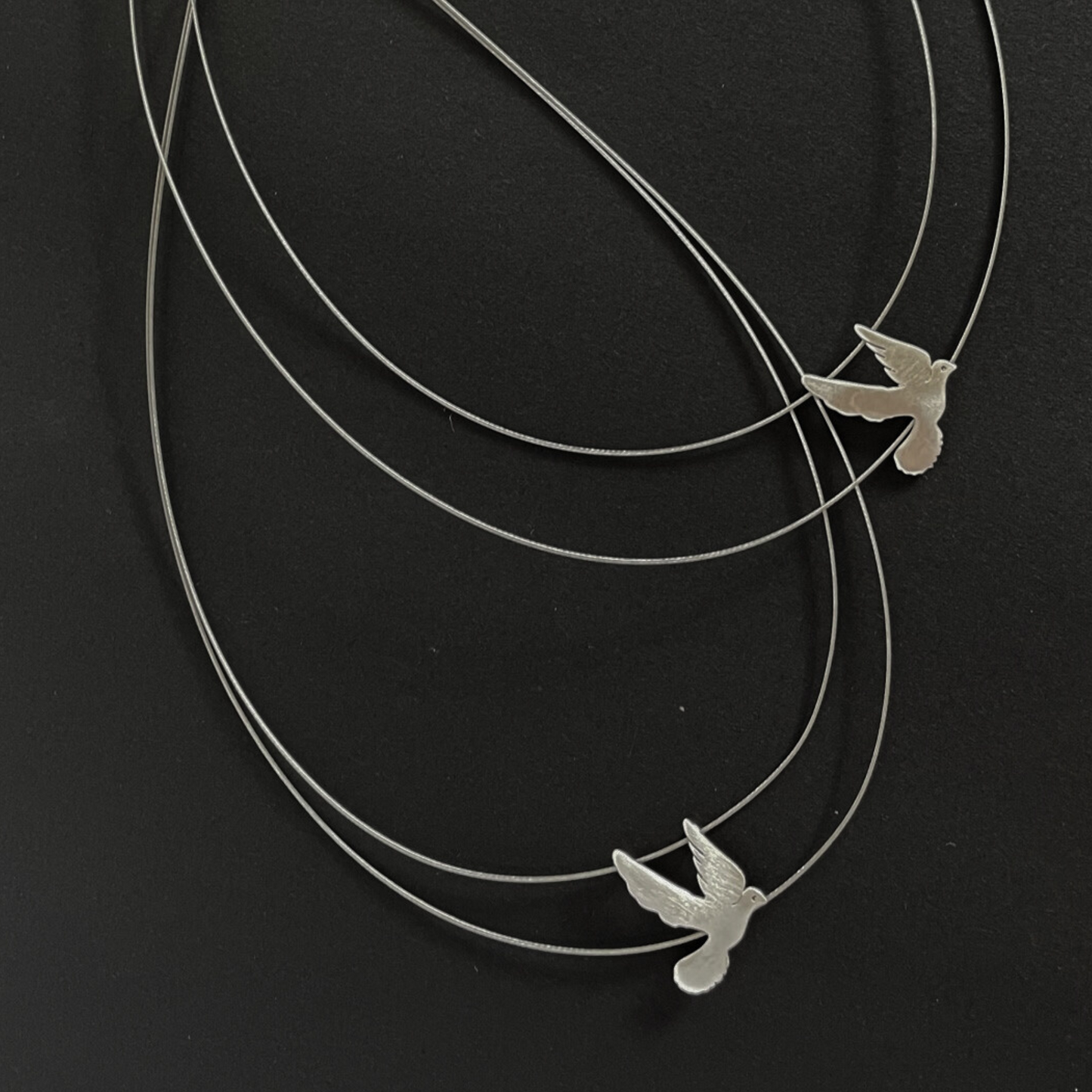 Free Bird on a Wire Silver Necklace