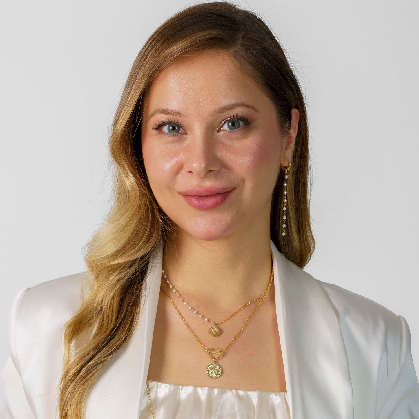 Paris Pearl Necklace 925 Sterling Silver 14K Gold Plated