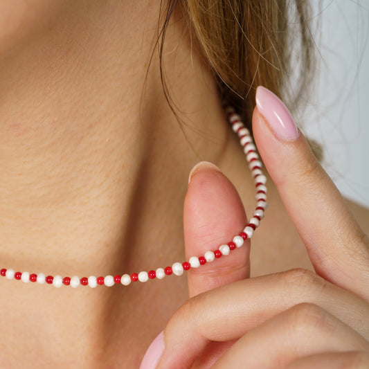 Freshwater Pearls and Coral Gemstone Beaded Necklace