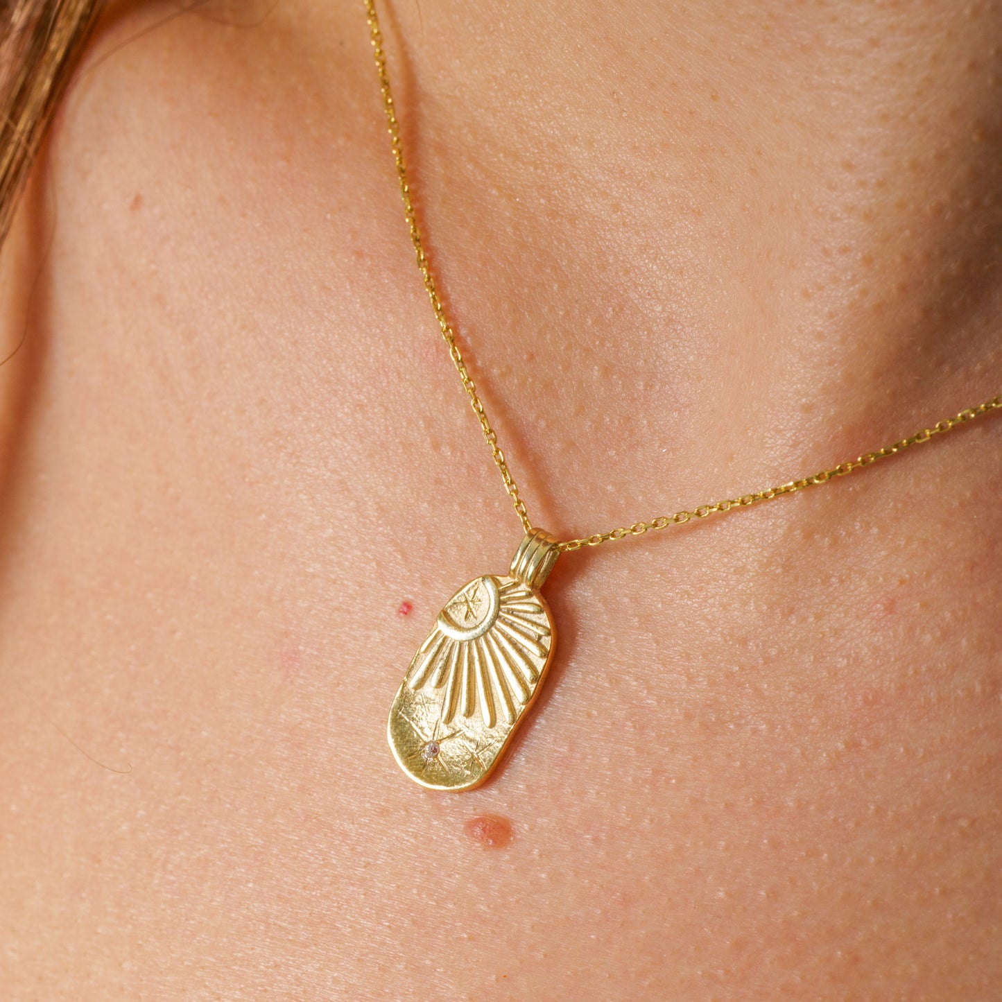 Sky Pendant Necklace 925 Sterling Silver Gold Plated