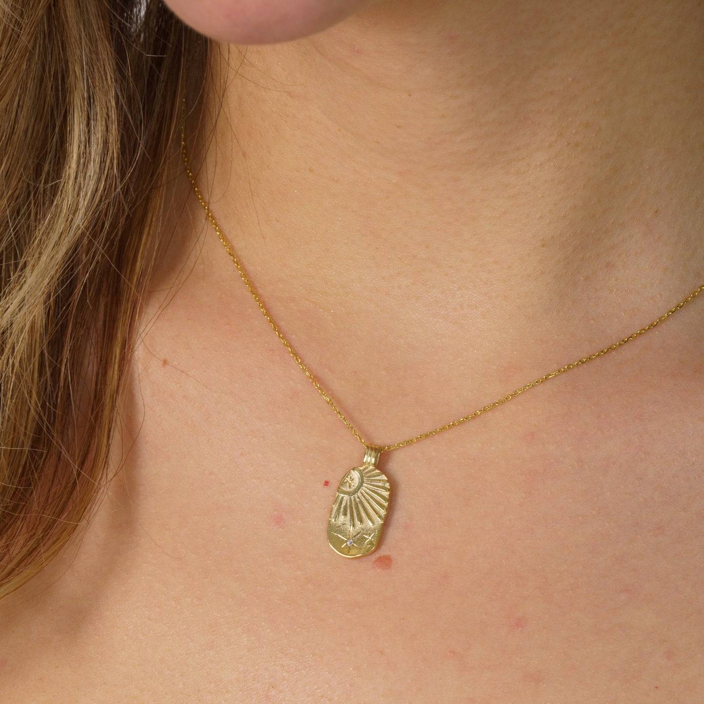Sky Pendant Necklace 925 Sterling Silver Gold Plated